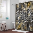 thumbnail image 5 of Gold Black Palm Leaves Fabric Shower Curtain Summer Tropical Washable Shower Curtains for Bathroom, Waterproof Bath Curtain with Hooks Home Decor 36x72in, 5 of 8