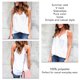 thumbnail image 5 of Camiseta sin mangas con cuello en V para mujer, camiseta holgada informal de verano con tirantes y cuello en V, camisa de gasa cruzada, 5 of 6