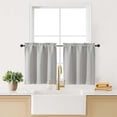 thumbnail image 2 of Patin Silver Grey Kitchen Curtains 24 Inch Length 2 Pcs, Thermal Insulated Home Decor Short Room Darkening Curtains, Rod Pockets Window Drapes for Cafe Bathroom, Each Panel 30" W x 24" L, 2 of 10