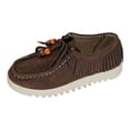 thumbnail image 7 of HEWUQI Women's Slip on Boat Shoes Platform Lace up Lightweight Suede Loafers Round Toe Soft Sole Clogs Comfortable Casual Walking Sneakers a-Brown Size 7.5, 7 of 7
