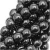 Czech Glass Druk Round 4mm Hematite Druks (100 Beads)
