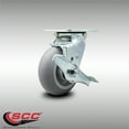 thumbnail image 2 of 5 Inch SS Thermoplastic Rubber Swivel Caster with Ball Bearing and Brake SCC, 2 of 2