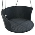 thumbnail image 3 of Wicker Rattan Outdoor Patio Swing Chair, Single Person Rattan Woven Swing Chair, 33.8" Hanging Seat with Adjustable Rope,Cushion,Pillow, Swing Bench for Garden, Backyard, Pond (Black+White/Single), 3 of 6