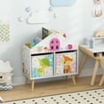 thumbnail image 2 of Costway Kids Toy Storage Organizer & Bookcase, Pine Wood White, 23.1 lbs, 2 of 9