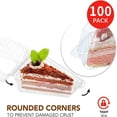 thumbnail image 3 of 100 Pieces Cake Slice Plastic Containers with Lids 5 Inches Hinged Lid Cheese cake Container  for Home  Bakery and Cafe(Transparent ), 3 of 7