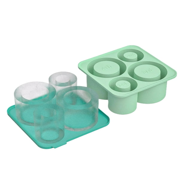 Wosthever Moldes de hielo del silicón de la categoría alimenticia para el lanzamiento fácil de la taza de las bandejas del cubo de los Barra de herramientas verde