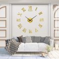 thumbnail image 3 of 3D Acrylic Digital Wall Clock: 40cm Round, Roman Numerals, Mirror, Quartz, Self-Stick, 3 of 9