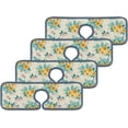 thumbnail image 3 of SKYSONIC Faucet Absorbent Mat 3 Pcs Beautiful Small Yellow Flowers Kitchen Faucet Splash Catcher Washable Counter Drying Pads Behind Faucet for Kitchen Bathroom, 3 of 7