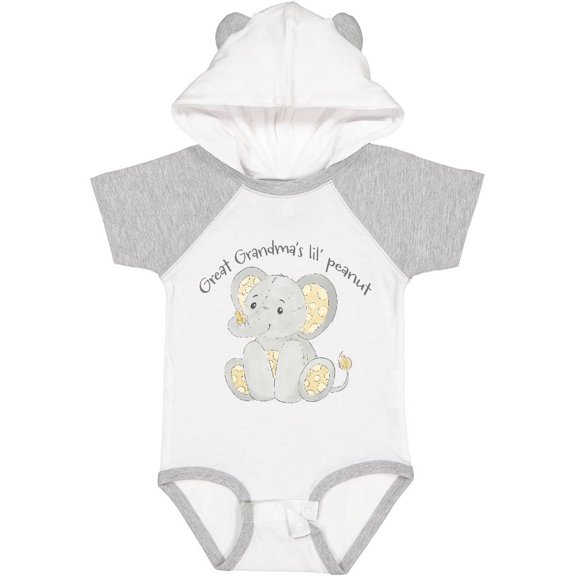 Inktastic Great Grandma's Lil' Peanut Polka Dot Elephant Boys or Girls Baby Bodysuit