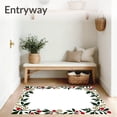 thumbnail image 3 of ODIKA 4'x6' Machine Washable Non-Slip Area Rug, Vintage Holly Berry Scroll with Classic Vine Border High Traffic Rug with Pad, Green, 732991, 3 of 8