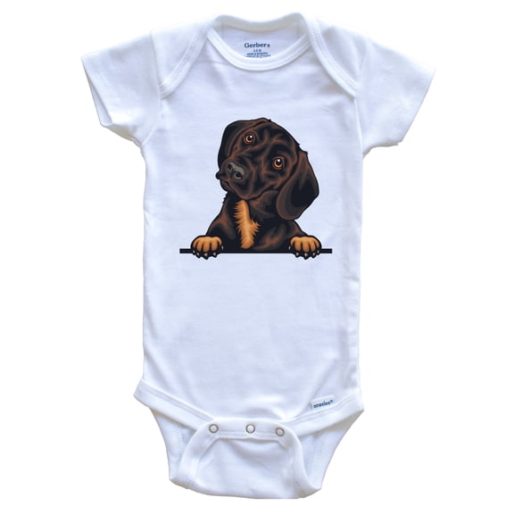 Dachshund Dog Breed Cute Baby Bodysuit v3, 0-3 months white