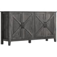 thumbnail image 6 of Buffet Storage Cabinet - Farmhouse Style, 15.7" D x 59" W x 31.5" H Adjustable Shelves, Cable Management, Anti-Tip Kit, Charcoal Gray, 6 of 9
