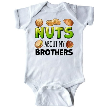 

Inktastic Nuts About My Brothers Peanut Almond Pistachio Gift Baby Boy or Baby Girl Bodysuit