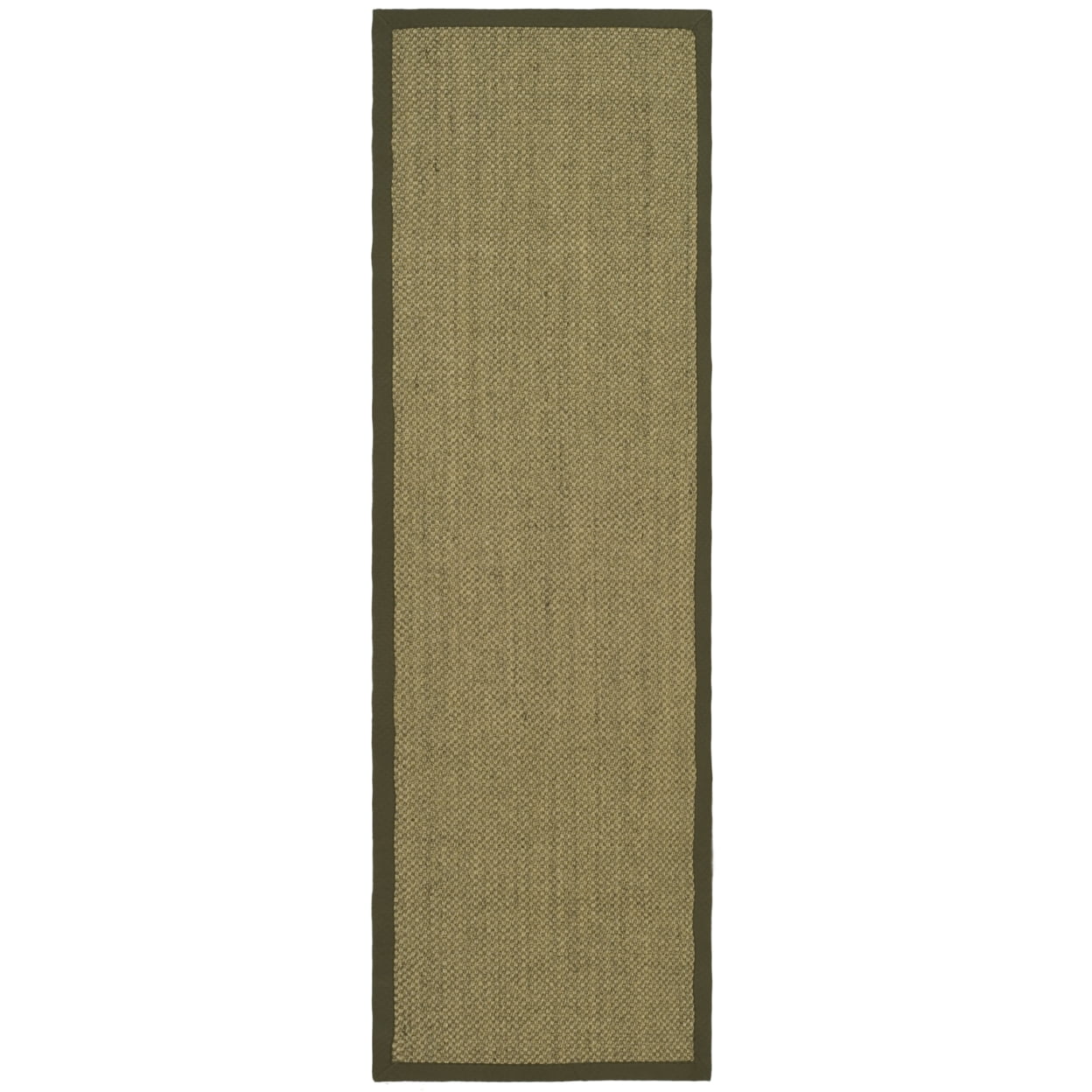 SAFAVIEH Natural Fiber Juniper Border Sisal Runner Rug, Natural/Green, 2'6" x 6'