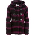 thumbnail image 1 of Aeropostale Abrigo de guisante de lana a cuadros con capucha para mujer, morado, grande Aeropostale chaquetón, 1 of 3
