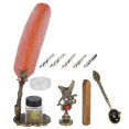 thumbnail image 4 of Juego de bolígrafos de estilo europeo, estilo retro, pluma de agua, bolígrafo, regalo de cumpleaños y día de San Valentín, color marrón, 4 of 5