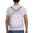 thumbnail image 2 of Kdxio Lavender Flowers Print Drawstring Backpack Bag,Waterproof Draw String Back Sack, Gym Drawstring Bags Swim Bag For Unisex, 2 of 9