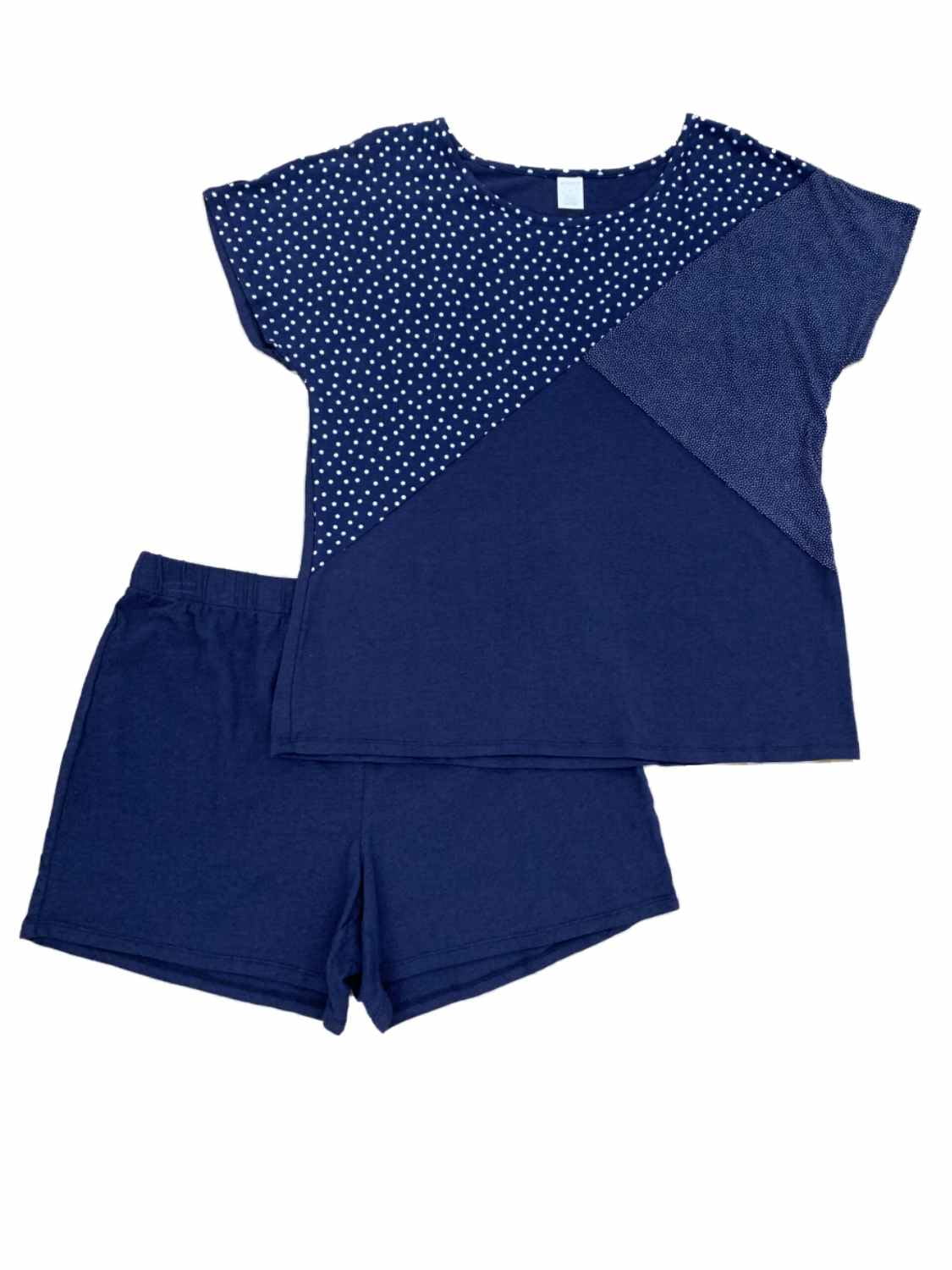 Liz Claiborne Liz Claiborne Womens 2PC Navy & Polka Dot Short Sleeve