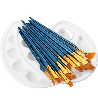 10 Pieces 3/4 Inch Flat Paint Brushes Acrylic Paint Brush Artist Craft Paint  Brushes Watercolor Small Brush Bulk Painting Brush Art Detail Oil Brush for  Kid Adult(Sky Blue,8.1 x 0.9 x 3/4 Inch)