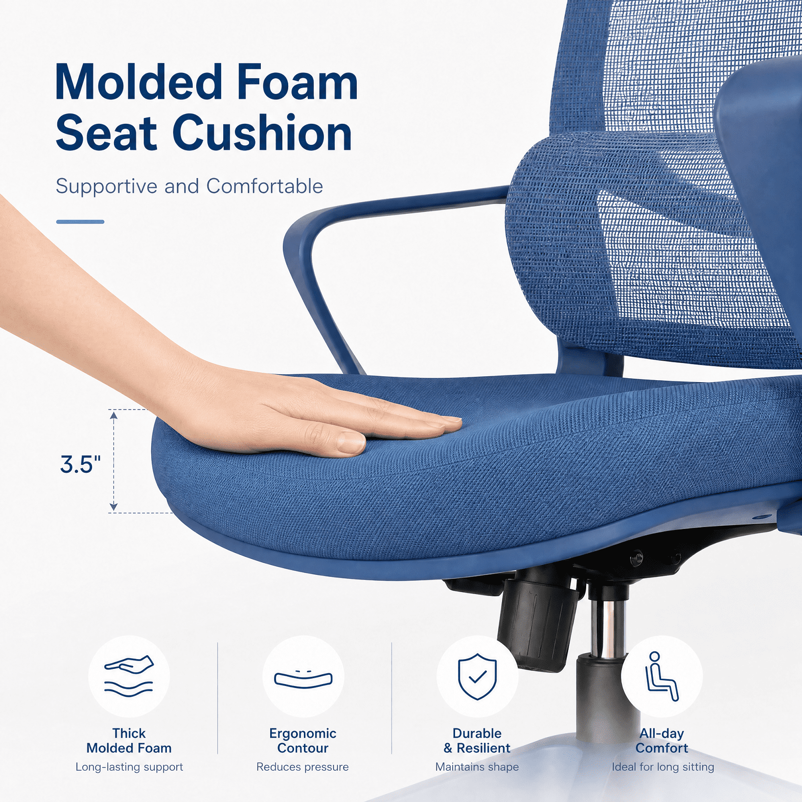 Homy Casa Ergonomic Mesh Office Chair with Adjustable Lumbar Support, High Back Swivel Desk Chair