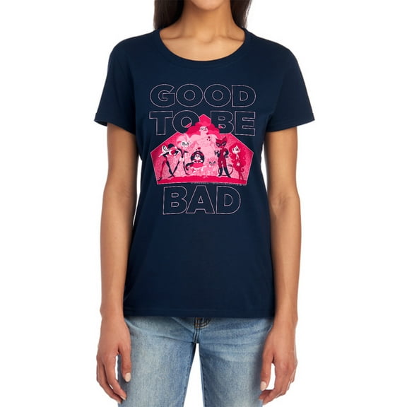 DC Superhero Girls Good to Be Bad Women's T Shirt, Navy, Medium