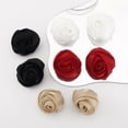 thumbnail image 4 of Dainty Fabric Rose Flower Stud Earrings for Women Handmade 5cm 3D Organza Chunky Floral Bud Dangle Earring Elegant Wedding Birthday Holiday Costume Accessories Jewelry Gifts, 4 of 6