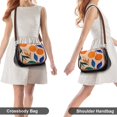 thumbnail image 4 of Oranges Leaves Autumnal Pastel Art Vintage Crossbody Bag For Women Medium Leather Hobo Bags Shoulder Bag Classic City Leather Satchels, 4 of 8