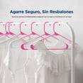 thumbnail image 3 of Ganchos de Plastico Premium SereneLife, Antideslizantes, Ahorradores de Espacio, Duraderos y Resistentes, para Camisas, Suéteres, Sudaderas, Abrigos, Pantalones y Vestidos, Rosa, Pack 100, 3 of 7