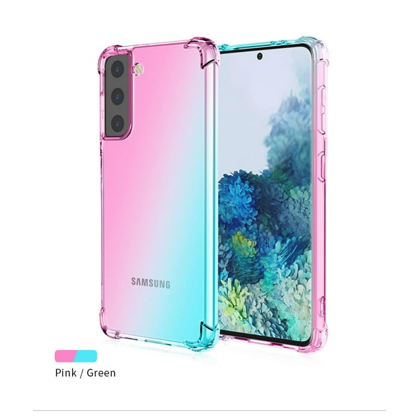 Samsung Galaxy S21 Phone Case Full Body With Front Pc Frame Shockproof Protective Bumper Cover Support Wireless Charging Impact Resist Durable Gradient Colors Rainbow Shockproof Case Walmart Com Walmart Com