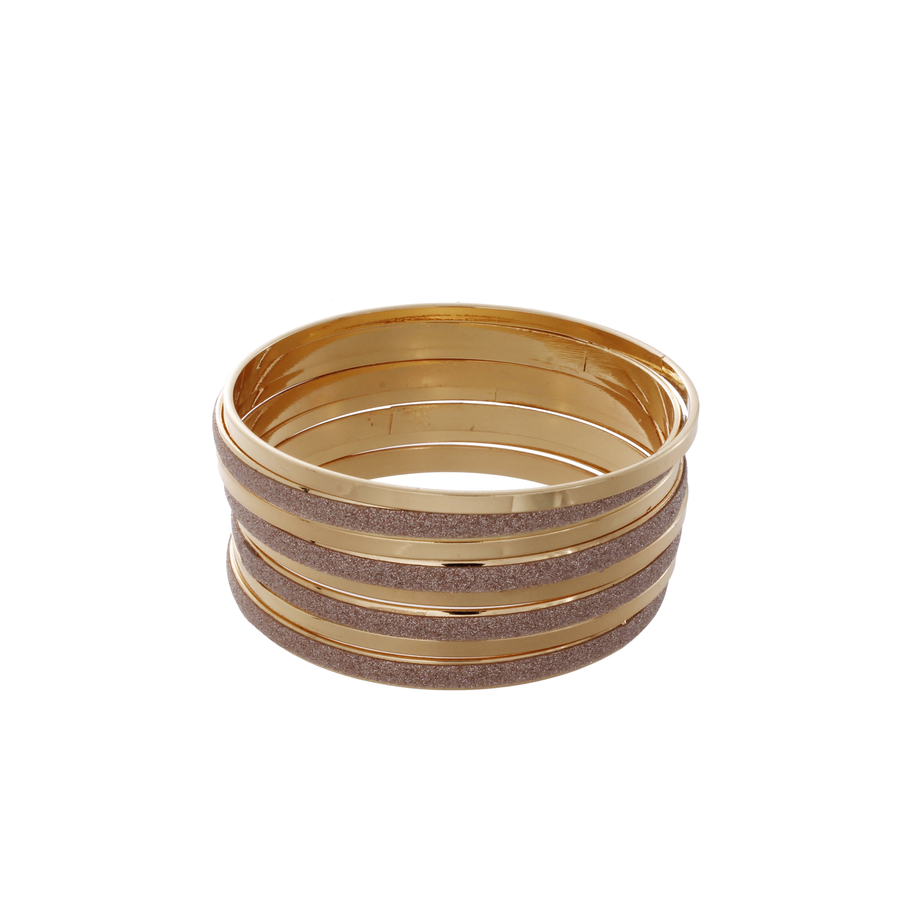 Time and Tru Women's Glitter Bangle Bracelet Set, 8-Piece