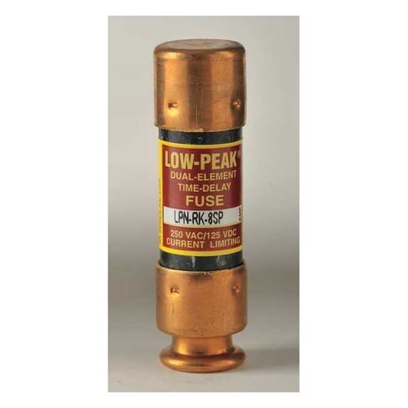 UL Class Fuse, RK1 Class, Time-Delay, 8A, 250V AC, Non-Indicating