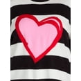 thumbnail image 4 of 99 Jane Street Women’s and Women's Plus Striped Sweater with Heart Design, Sizes XS-4X, 4 of 6