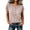 Khaki, variant on hotojiny Women's Henley Shirt Solid Color Crew Neck Half Buttons Summer Tops Comfort T Shirts Loose Fit Basic Tee Daily Wear