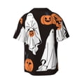 thumbnail image 4 of Goofa Halloween Ghosts And Pumpkins Printed Men's Casual Short-sleeved Shirt,Lightweight Breathable Button-down,Summer Casual men's top,Versatile Fashion shirt-3X-Large, 4 of 7