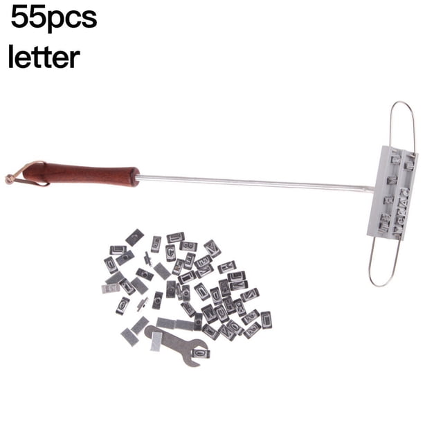 Injueey BBQ Branding Iron Acero inoxidable Branding Iron Portable 55 Letters Meat Printed Tool Cocina y Comedor