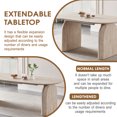 thumbnail image 5 of 59"-90" Extendable Dining Table for 4-8 People, Modern Oval Kitchen Table with Dual Pillar Design, Space Saving Extendable Meeting Table for Small Spaces, Natural, 5 of 7