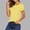 Orange, variant on Women's Short Sleeve Striped Shirt Summer Casual Loose Fit Crewneck T Shirt Basic Pullover Tops Yellow