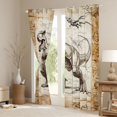 thumbnail image 3 of Homewish Woodland Dinosaur Kitchen Curtains,Minimalist Sketch Dino Black Out Curtains Pack of 2 (42x63 Each),Brown, 3 of 6
