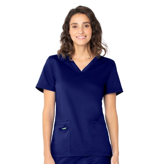 Landau ProFlex Tailored Fit Stretch 2-Pocket V-Neck Scrub Top for Women 4168