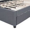 thumbnail image 5 of Full-Size Upholstered Platform Bed with Trundle, Upholstered Bedframe w/2 Storage Drawers for Kids, Teens, Mattress Foundation for Bedroom, Guestroom, Dorm, No Box Spring Required, Gray, 5 of 7