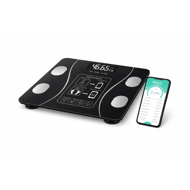 Báscula Digital Bluetooth Inteligente con Medición de Grasa Corporal y BMI