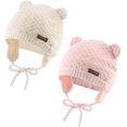 thumbnail image 1 of JANGANNSA Gorro de punto lindo para niños y niñas, gorro de Navidad cálido con orejeras, gorro de invierno para bebés de 0 a 2 años, 1 of 4