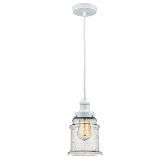 Innovations 100W-10W-1H-W-G184 Canton 1 Light 11.25 inch Mini Pendant, White