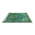 thumbnail image 2 of Ahgly Company Machine Washable Indoor Round Persian Turquoise Blue Traditional Area Rugs, 8' Round, 2 of 4