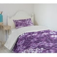 thumbnail image 4 of Ambesonne Spring Quilted Bedspread Set 2 Pcs, Spring Romantic Meadow, Twin Size, Purple White, 4 of 6