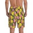 thumbnail image 3 of Kdxio Tulips Flowers Print Mens Sleep Shorts Bottoms Soft Comfy Pajama Wear Pants with Drawstring Pockets, 3 of 7