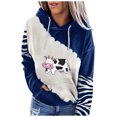 thumbnail image 2 of ICHUANYI Clearance Fashion Women's Long Sleeve Patchwork Printed Ladies Hooded Sweatshirt Tops ICHUANYI "ICHUANYI", 2 of 5