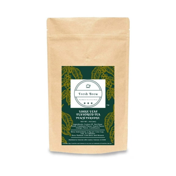 Fresh Brew Coffee Peach Paradise Loose Leaf Flavored Tea 3oz