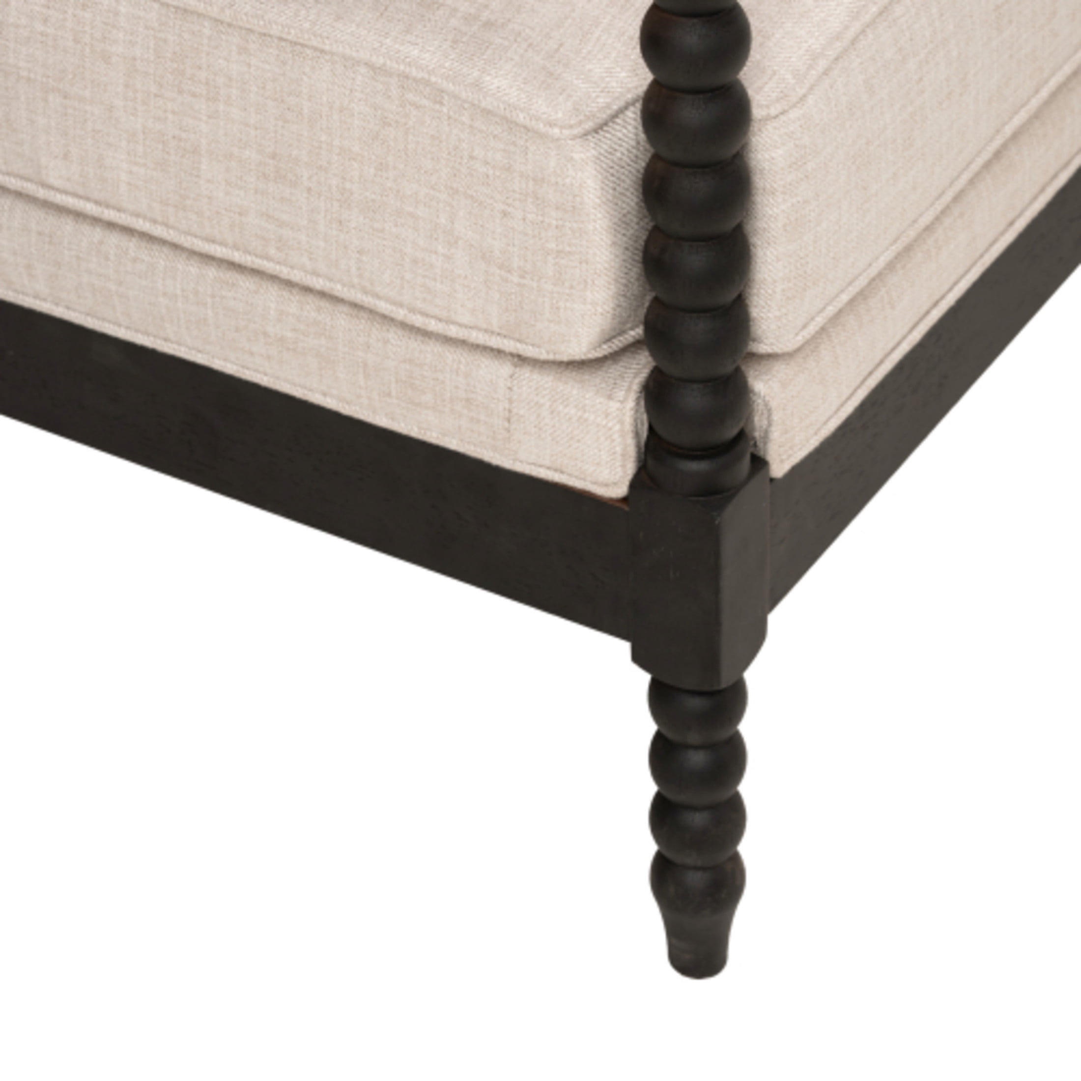 Noble House Illis Modern Rubber Wood Upholstered Accent Chair, Comfortable Living Room Leisure Chair, Black & Gray