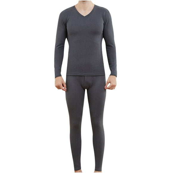 Thermal Underwear men Casual Solid Pullover Long Sleeves High Elasticity Keep Warml Underwear Tops and Pants Suit Long Underwear Men Thermal Pants Men Long Sleeves for Men